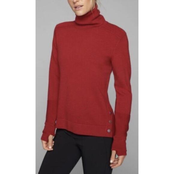 Athleta Merino Wool Turtleneck Red Pullover‎ Sweater Womens Size XL (1934) - Picture 1 of 6